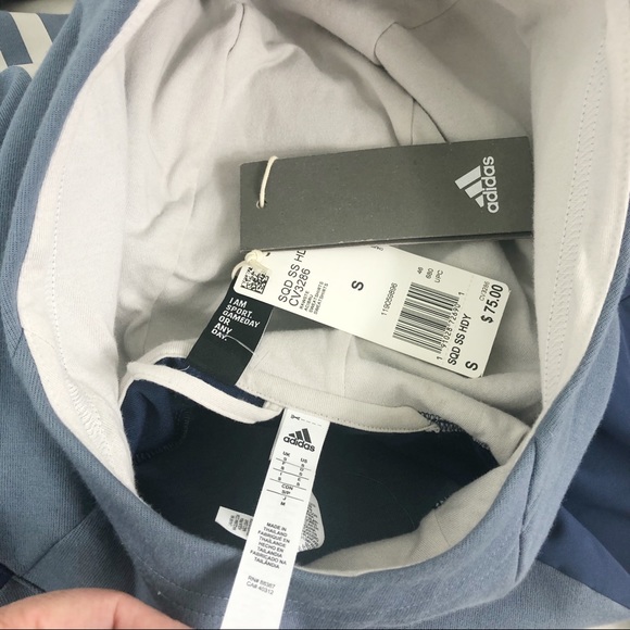 Adidas sweatshirt with hoodies Small Blue - Picture 7 of 8